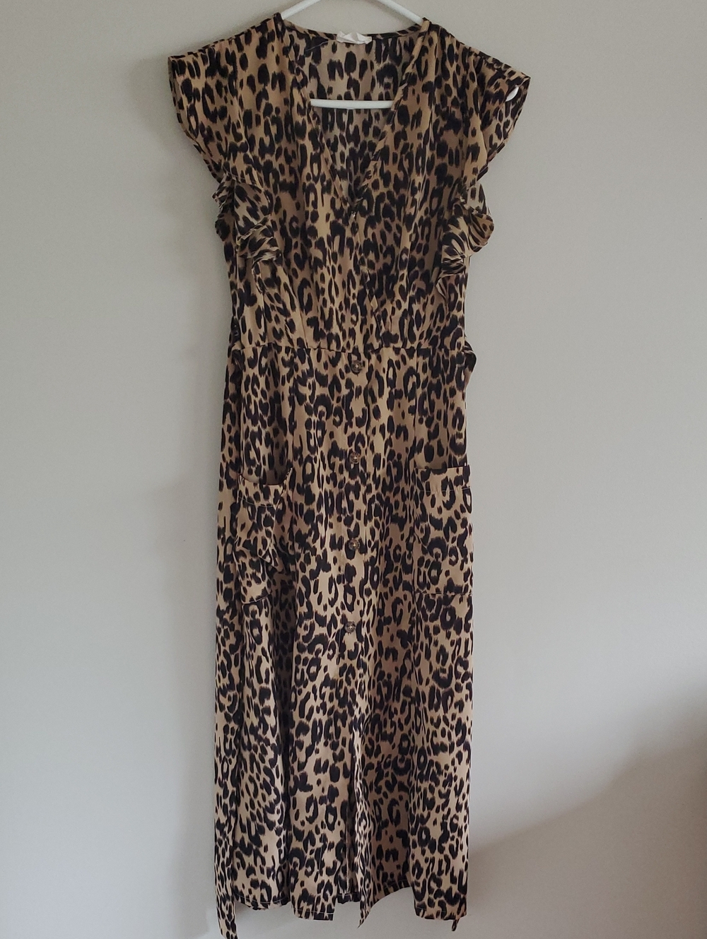 Sienna Sky Leopard Print Maxi Dress in Brown and Black Sz XS Feminine Boho